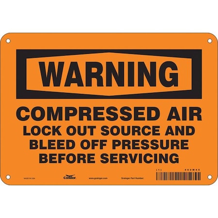 Condor 469M45 - Safety Sign, 7 in Height, 10 in Width, Aluminum, Vertical Rectangle, English, 469 M45