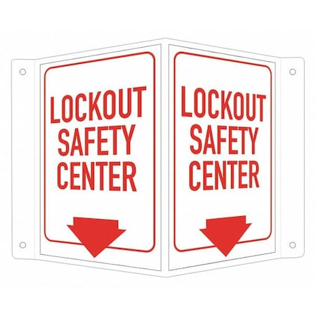 Lyle LCVB-0021-NA_4x6 - No Header, Lockout Safety Center (w/Down Arrow), 7 1/2 in W x 6 in H, V-Shape Projection, Aluminum