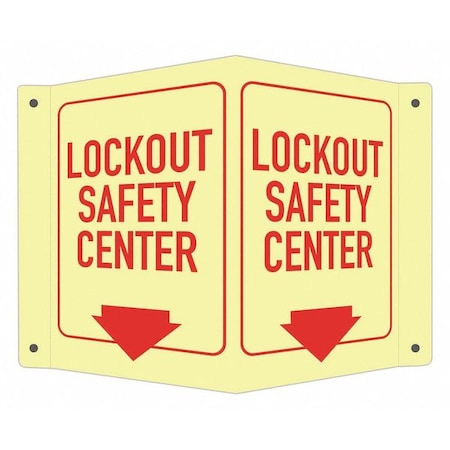 Lyle LCVB-0021-GA_4x6 - Safety Sign, 6 in Height, 7 1/2 in Width, Aluminum, V-Shape Projection, English