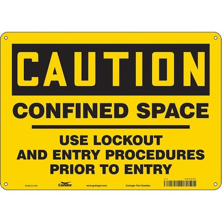 Condor 465G94 - Safety Sign, 10 in Height, 14 in Width, Polyethylene, Horizontal Rectangle, English, 465 G94