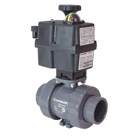 Hayward Flow Control ECPTBH107STE - Ball Valve, Actuated, Electric, On/Off, 3/4", PVC/EPDM, 24-265 VAC/VDC, S/T