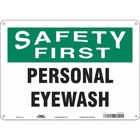 Condor 471F05 - Safety Sign, 10 in Height, 14 in Width, Aluminum, Horizontal Rectangle, English, 471 F05