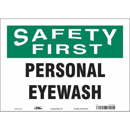 Condor 471F09 - Safety Sign, 10 in Height, 14 in Width, Vinyl, Horizontal Rectangle, English, 471 F09