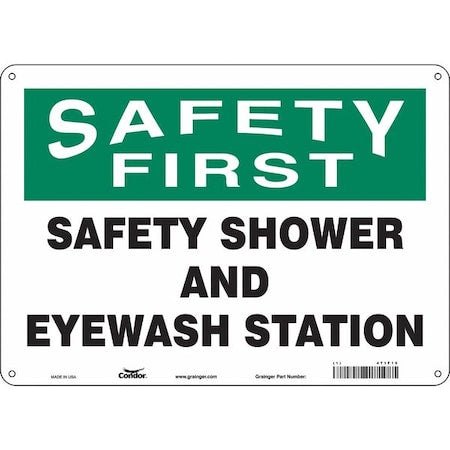 Condor 471F15 - Safety Sign, 10 in Height, 14 in Width, Polyethylene, Horizontal Rectangle, English, 471 F15
