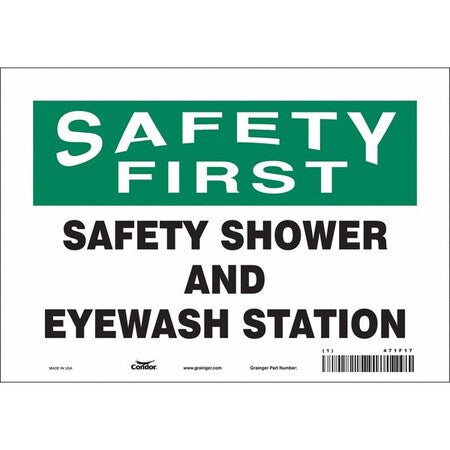 Condor 471F17 - Safety Sign, 7 in Height, 10 in Width, Vinyl, Vertical Rectangle, English, 471 F17