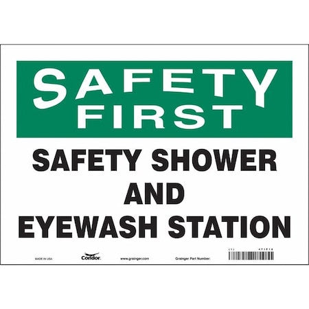 Condor 471F18 - Safety Sign, 10 in Height, 14 in Width, Vinyl, Horizontal Rectangle, English, 471 F18