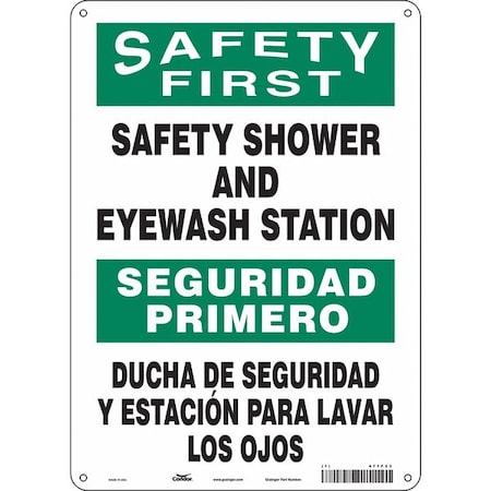 Condor 471F23 - Safety Sign, 14 in Height, 10 in Width, Polyethylene, Vertical Rectangle, English, Spanish, 471 F23