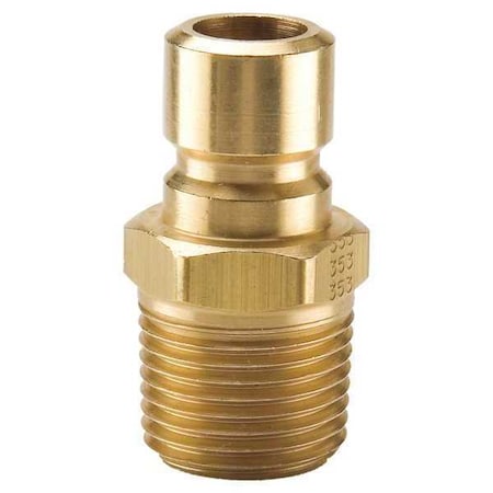 Parker PN253 - Hydraulic Quick Connect Hose Coupling, Brass Body, Sleeve Lock, 3/8"-18 Thread Size, Moldmate Series