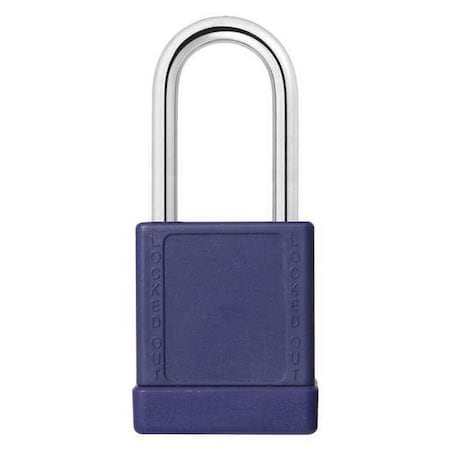 48JR99 - Lockout Padlock, Keyed Different, Aluminum, Purple, 1 1/2 in Shackle Height, 1 5/16 in Body Width