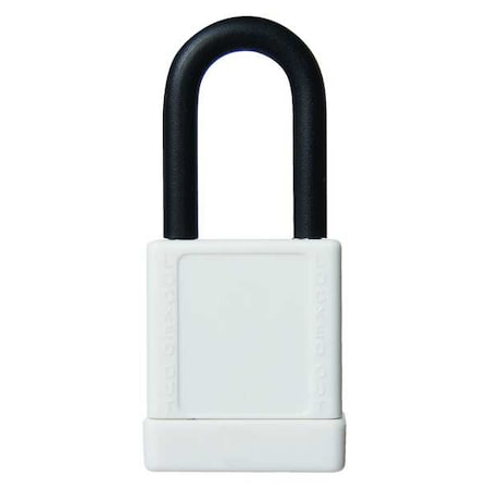 48JT20 - Lockout Padlock, Keyed Different, Aluminum, White, 1 1/2 in Shackle Height, 1 9/16 in Body Width