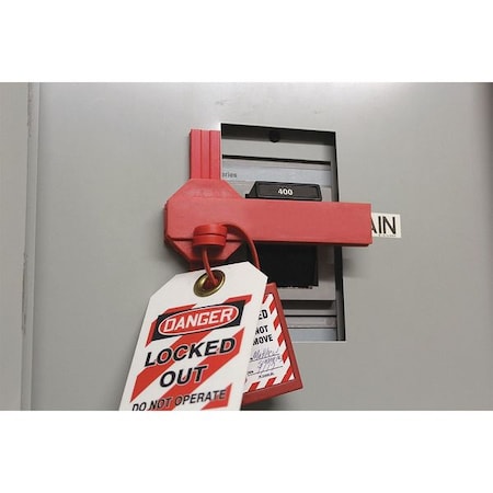 Condor 48KV14 - Circuit Breaker Lockout,1-3/8 in. H,Red