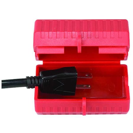 Condor 48KV17 - Plug Lockout, Red, Plastic, 1 Max. No. of Padlocks, 9/32 in Max. Shackle Dia.