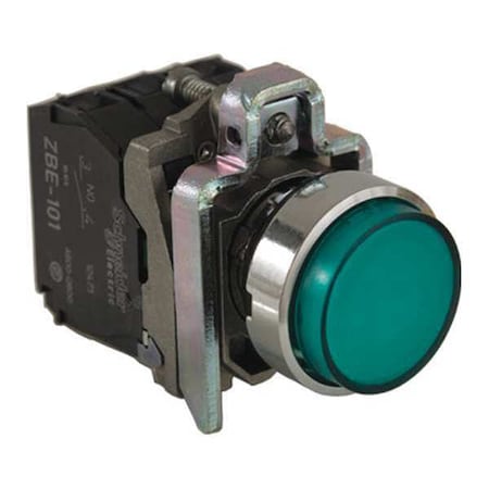 Schneider Electric XB4BW13B5 - Illum Push Button,Full Volt,Green,1 NO/1 NC