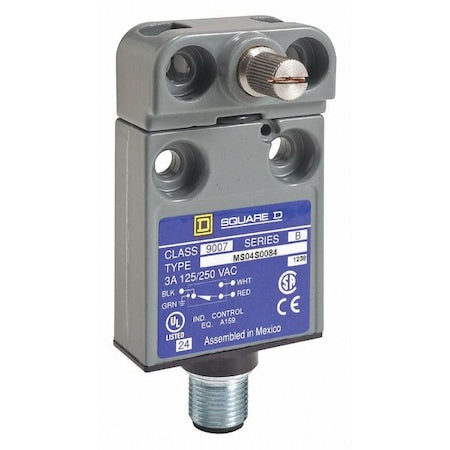 Telemecanique Sensors 9007MS04S0084 - Limit Switch, No Lever, Rotary, SPDT, 6 A at 240 V AC, Actuator Location: Side