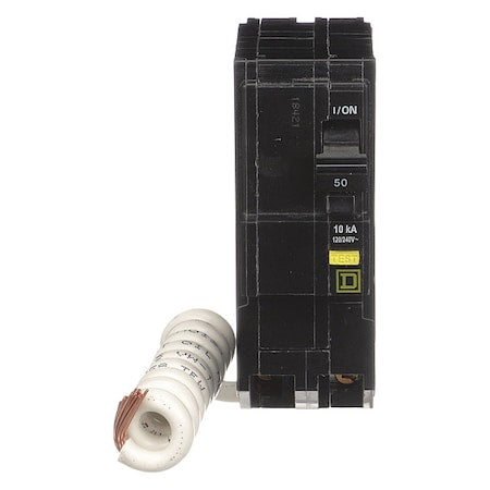 Square D QO250GFIC - Miniature Circuit Breaker, QO Series, 50 A, 2 Pole, 120/240 V AC, 10k A at 120/240 V AC, A Curve