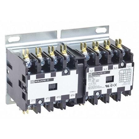 Square D 8965DPR34V02 - 600 VAC Reversing Hoist Contactor 4 P 30 A