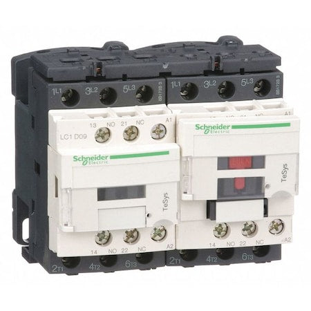 Schneider Electric LC2D09G7 - IEC Magnetic Contactor, 1 NC/1 NO, 120 V AC, 3 P, Reversing, Screw Clamp