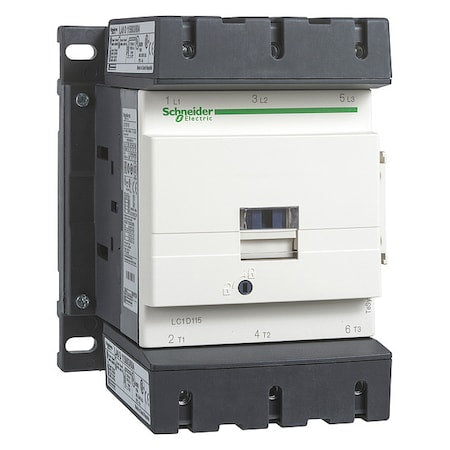 Schneider Electric LC1D115M7 - IEC Magnetic Contactor, 1 NC/1 NO, 220 V AC, 3 P, Non-Reversing, Screw Clamp