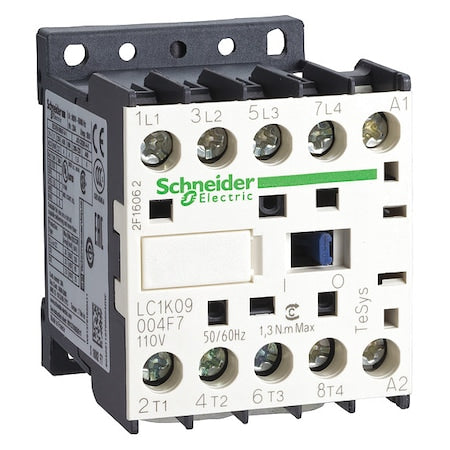 Schneider Electric LC1K09004F7 - IEC Magnetic Contactor, 4 NO, 110 V AC, 4 P