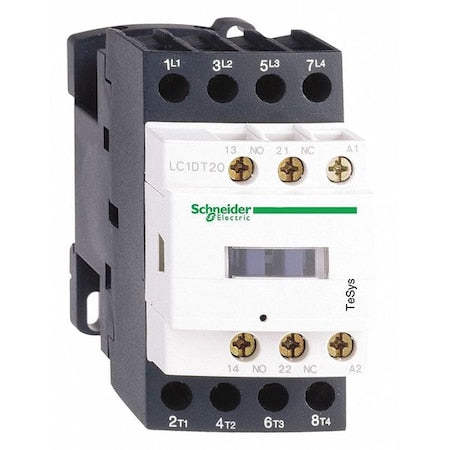 Schneider Electric LC1DT20BD - IEC Magnetic Contactor, 1 NC/1 NO, 24 V DC, 4 P, Non-Reversing, Screw Clamp