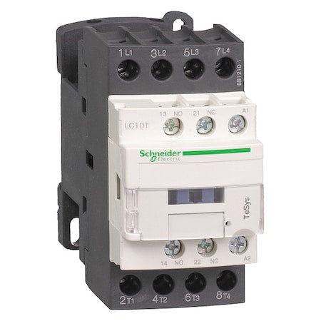 Schneider Electric LC1DT40F7 - IEC Magnetic Contactor, 1 NC/1 NO, 110 V AC, 4 P, Non-Reversing, Screw Clamp