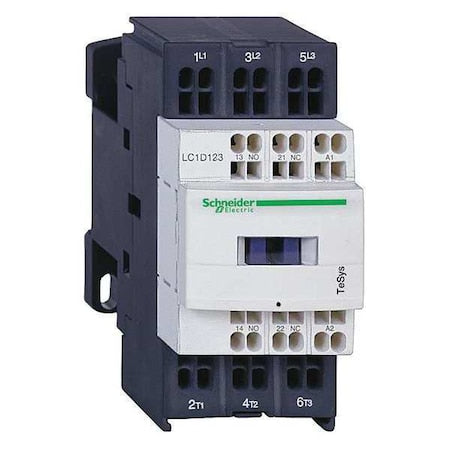 Schneider Electric LC1D123BD - IEC Magnetic Contactor, 1 NC/1 NO, 24 V DC, 3 P, Non-Reversing, Spring Type