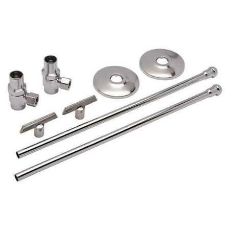 Zurn Z8806-XL-LR-LK-PC - Angle Stop Valve,Chrome,2-3/4 in. L,FC