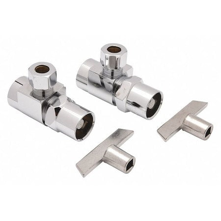 Zurn ZH8822-XL-LK-PC - Angle Stop Valve,Chrome,2-3/4 in. L,FIP