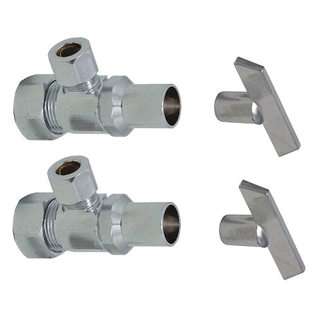 Zurn ZH8824-XL-LK-PC - Water Supply Stop,Brass,1/4-Turn,1/2"