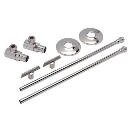 Zurn Z8802-XL-LRLK-PC - Water Supply Stop,Brass,1/4-Turn,1/2"