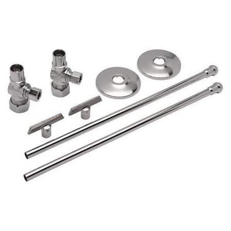 Zurn Z8804-XL-LRLKQ-PC - Water Supply Stop,Brass,1/4-Turn,1/2"