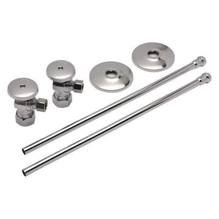 Zurn Z8804-XL-LRQ-PC - Water Supply Stop,Brass,1/4-Turn,1/2"