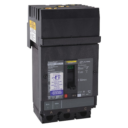 Square D HGA36035 - Molded Case Circuit Breaker, POWERPACT H Series, 35 A, 3 Pole, 600 V AC, 65k A at 240 VAC