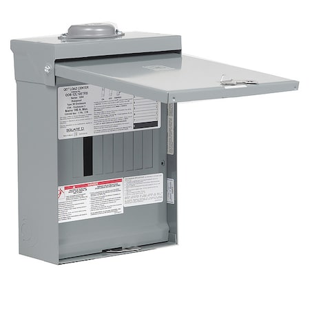 Square D QO612L100TRB - Load Center, 6 Spaces, 100 A Amps, 240 V