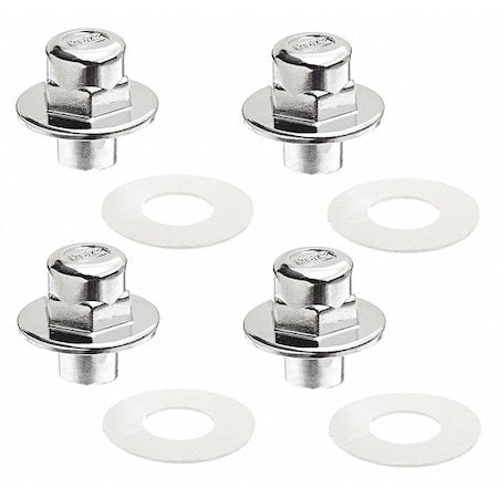 Zurn Z5610-NUT-EXT-KIT - Cap Nuts & Washer for Zurn Wall Carriers, 5/8 in Size, Brass/Zinc, PK4