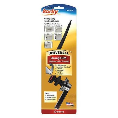 Korky 6050GR - Classic Trip Lever, Universal, SS, Chrome