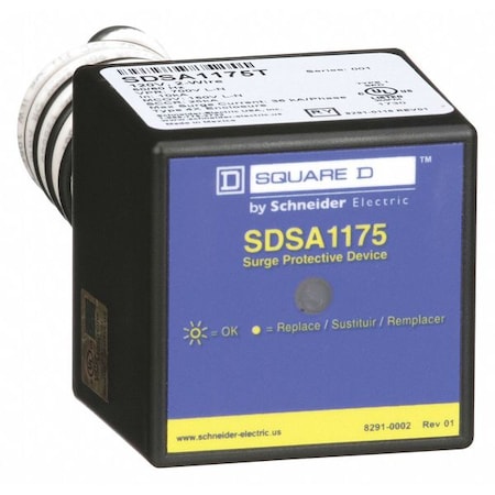 Square D SDSA1175T - Surge Protection Device, 1 Phase, 120 V AC, 3 Wires