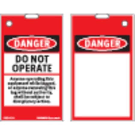 Electromark Y604448 - Lockout Tag, Danger, Polyester, 3-1/4" Width, 5-5/8" Height, ,200 PK