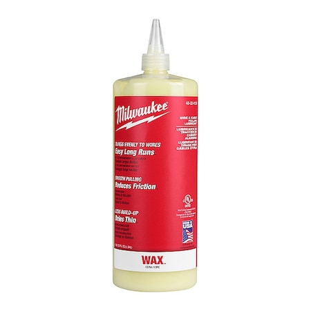 Milwaukee Tool 48-22-4136 - Chain & Wire Rope Lubricant, 1 qt, Bottle, Wax Base, 120 Degrees F Max Op Temp, Yellow