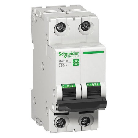 Schneider Electric M9F21213 - Miniature Circuit Breaker, C60 SP Series, 13 A, 2 Pole, 240/415/440 V AC, 14k A at 240 V AC, B Curve