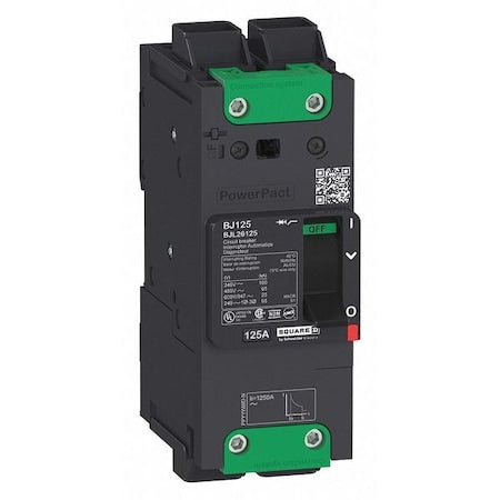Square D BDL26040 - Molded Case Circuit Breaker, POWERPACT B Series, 40 A, 2 Pole, 347/600 V AC, 25k A at 240 V AC, B Curve