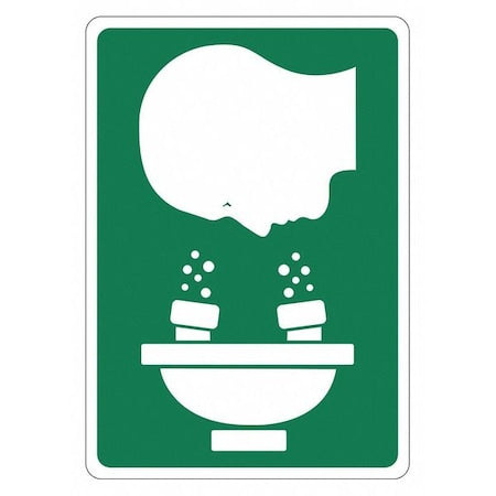 Lyle LCU1-0182-RD_7x10 - EYEWASH Symbol only, 7 in W x 10 in H, Horizontal Rectangle, Reflective Sheeting, LCU1-0182-RD_7x10