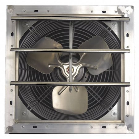 Dayton 484X38 - Shutter Mount Exhaust Fan, 12 in Blade Dia, 1/15 hp, 1 Phase. Variable Speed, 844 cfm, 115 V AC