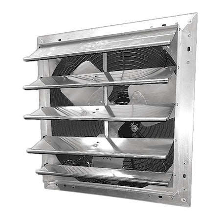 Dayton 484X47 - Shutter Mount Exhaust Fan, 24 in Blade, 1 Speed, 4479 CFM, 115 V, 7.42 Sones, Aluminum
