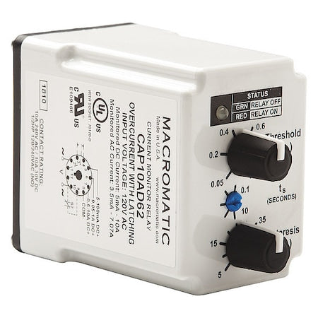 Macromatic CAP10AD62 - Current Sensor Relay, 10 A, 120 VAC, 11 Pins