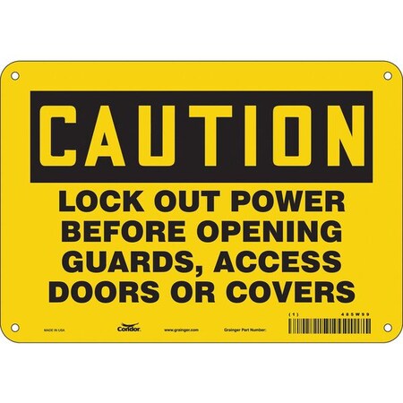 Condor 485W99 - Lockout Sign,10" W,7" H,0.032" Thickness, 485 W99