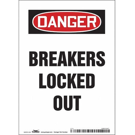 Condor 485X07 - Lockout Sign,5" W,7" H,0.034" Thickness