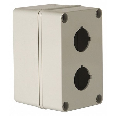 Wiegmann HW-PN4X2PB - Push Button Enclosure,30mm,2 Holes,Plastic