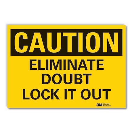 Lyle LCU3-0309-RD_7x5 - Lockout Tagout Caution Reflective Label, 5 in Height, 7 in Width, Reflective Sheeting, English
