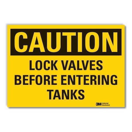 Lyle LCU3-0344-RD_10x7 - Lockout Tagout Caution Reflective Label, 7 in Height, 10 in Width, Reflective Sheeting, English